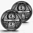 UNI-SHINE 2 pcs 7 Inch LED Headlights Round Z-Shaped Anti-glare H6024 led Headlight 7'' led Headlight Hi/Lo Beam fit for Jeep Wrangler JK TJ CJ fit for Chevy fit for Miata