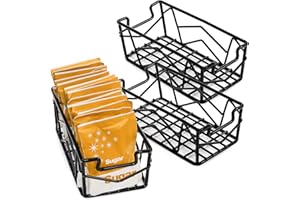 yarlung 3 Pack Sugar Packet Basket, Small Sugar Packet Holder Iron Wire Tea Bag Caddy Sweetener Packet Holder for Coffee Bar,