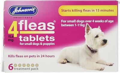 Johnsons Veterinary 4Fleas Tablets for Puppies and Small Dogs 6 Count