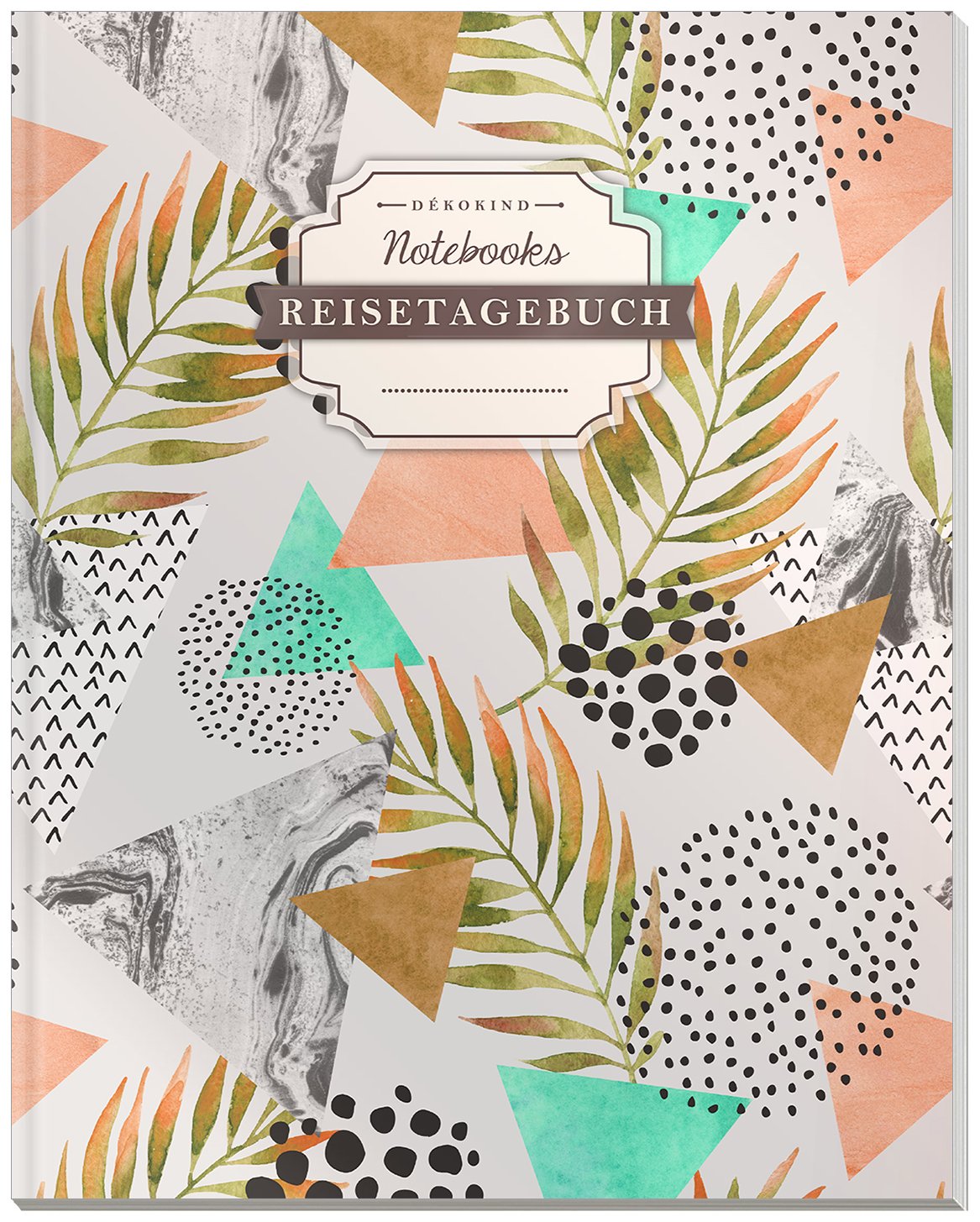 DÉKOKIND Reisenotizbuch zum Selberschreiben | DIN A4, 100+ Seiten, Register, Vintage Softcover | Perfekt als Abschiedsgeschenk | Motiv: Retro-Muster