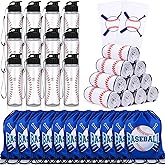 Mifoci 36 Pieces Baseball Water Bottle Cooling Towel Drawstring Backpack Set Include 12 Reusable Sports Water Bottle 12 Breathable Ice Towel 12 Sport Bags for Team Gift Bulk