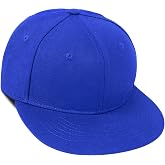Classic Flat Bill Snapback Hats for Men Women, Hip Hop Style Unisex Adjustable Plain Baseball Cap