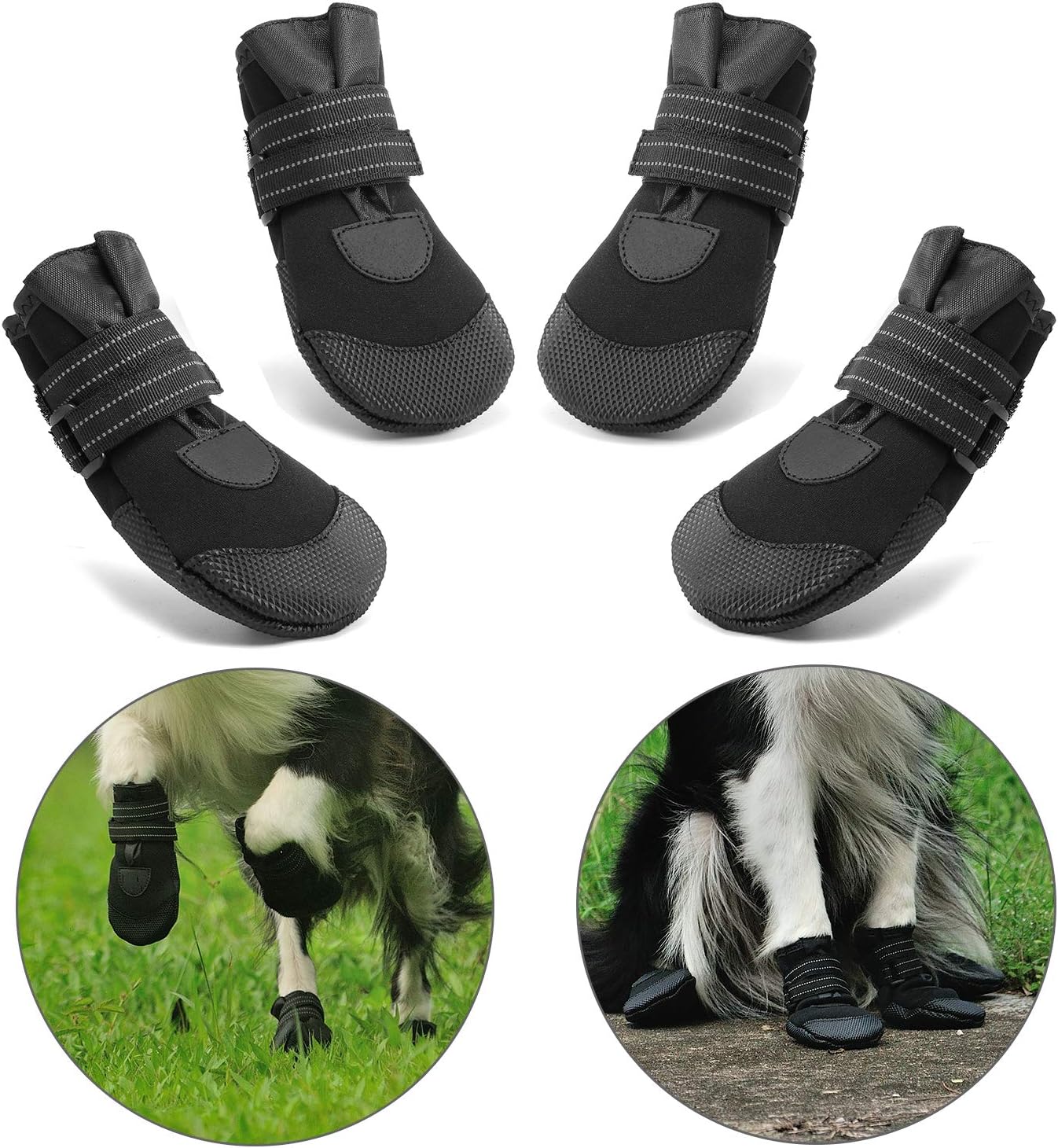 Hcpet Dog Paw Protectors, Soft Sole Nonslip Dog shoes, Water Resistant