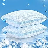 QUTOOL Double Sided Cooling Pillow for Hot Sleepers, Shredded Memory Foam Pillows Queen Size Set of 2, Adjustable Soft & Firm Gel Bed Pillow for Side, Back, Stomach Sleepers