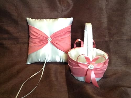 Amazon Com Wedding White Or Ivory And Coral Color Ring Bearer