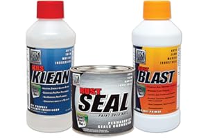 KBS Coatings 50010 Safety Blue System Sampler 3 Step System - KBS Klean (8oz.), Rust Blast (8oz.), Rust Seal (8oz.)