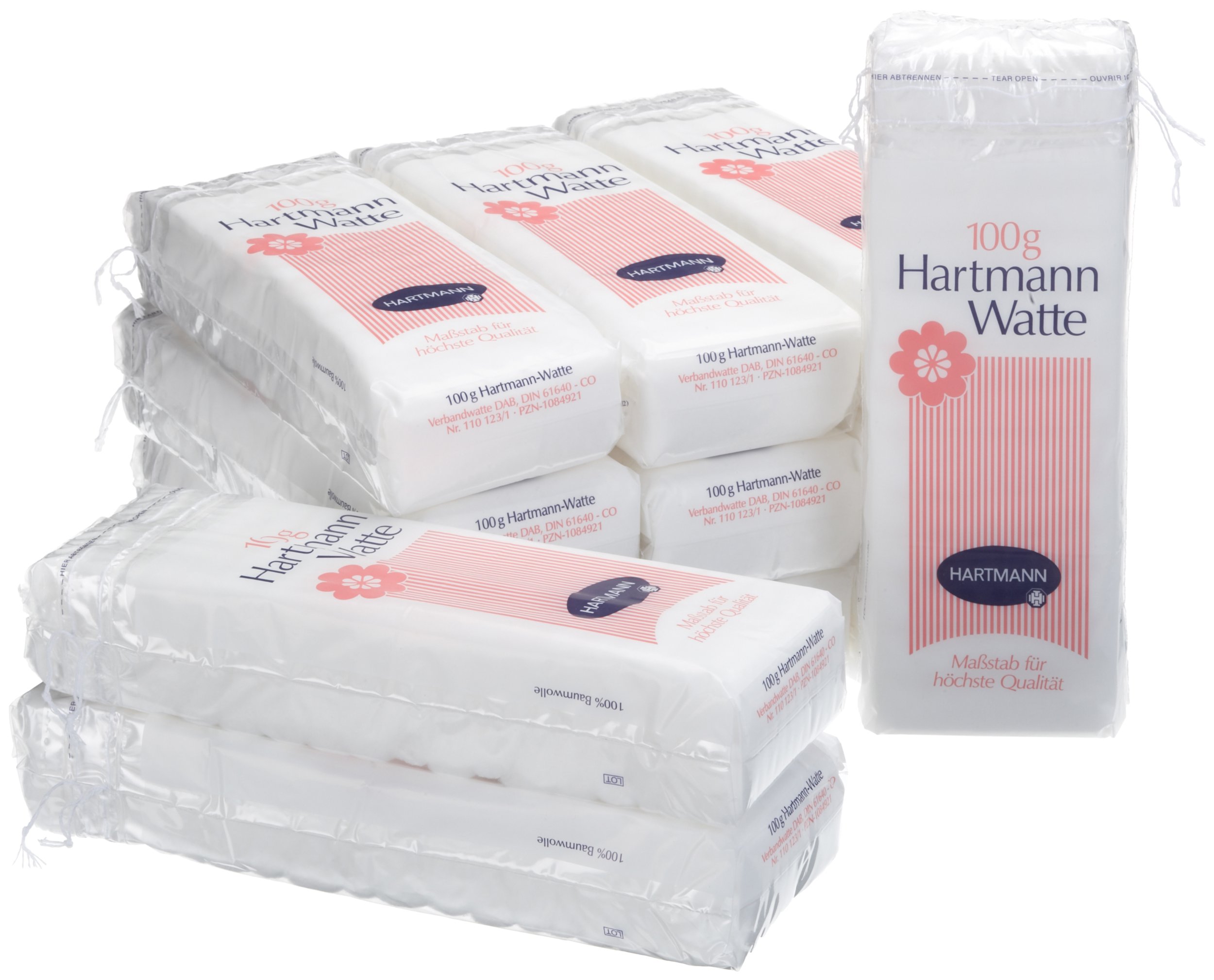 Hartmann 110123 Cotton Wool Pleat 12 Packs of 100 g