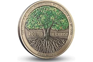 GIMILANG Rooted in Christ The Lord is My Rock My Fortress My Deliverer Challenge Coin Christian Pocket Hug Token (Single Coin)