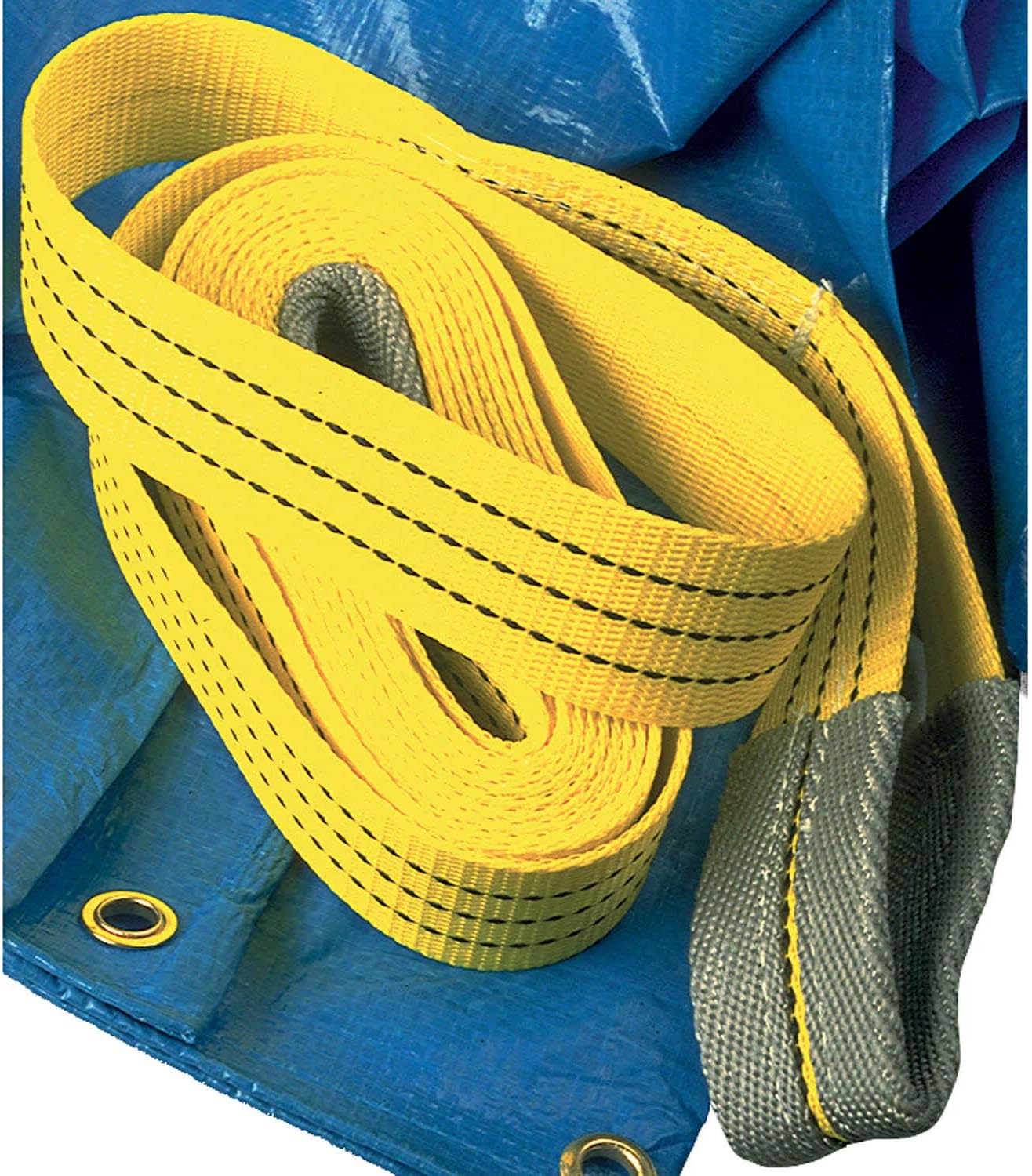 Spanset Tow Strap, 2 in x 15 Ft, Yellow