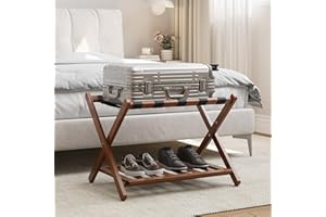 Smart FENDEE Fully Assembled Luggage Racks,Suitcase Stand with Shoe Shelf