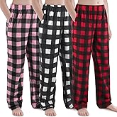 IHU 3 Pack Girls Pajama Pants Micro Fleece Soft PJ Bottoms for Kids Cute Print Lounge Sleep Clothes with Pockets