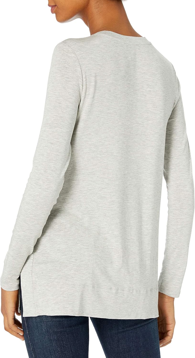  Brand - Daily Ritual Women's Soft Rayon Jersey Long-Sleeve Split-Hem Tunic: Clothing
