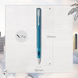 Parker Vector XL Fountain Pen Metallic Teal Lacquer Brass Medium Nib view 3