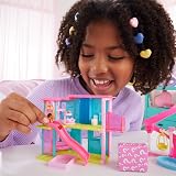 Barbie Mini BarbieLand Dreamhouse Set with Elevator Pool 1.5in Doll HYF46 view 2