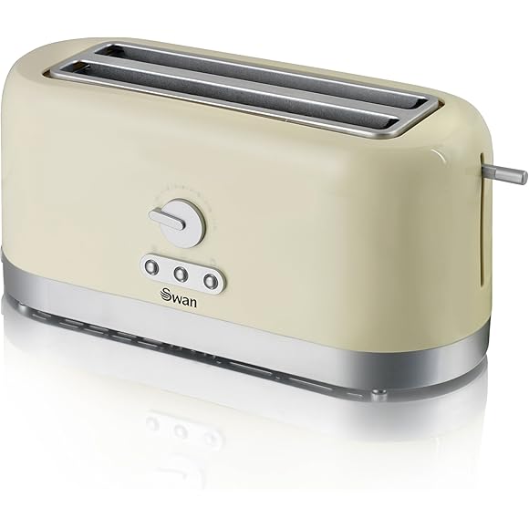 Swan 4 Slice Long Slot Cream Toaster