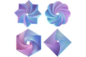MYDHALL 4 Pcs Fractal Fidget Hexagon,3D Printed Stress Relief Sensory Toys for ADHD,Autism,Kids&Adults,Whirling Spiral Design,Colorful Fidget Toy,Perfect for Holiday,Christmas,Birthday Gifts (Light Purple)