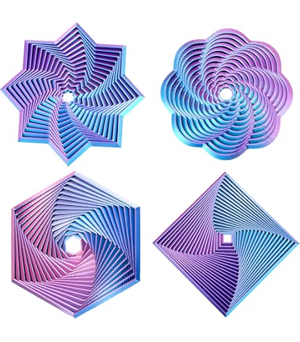 Lot De 3 étoiles Sensorielles Extensibles – Spirales Hexagonales, PETG, 8,5 Cm, Couleurs Assorties