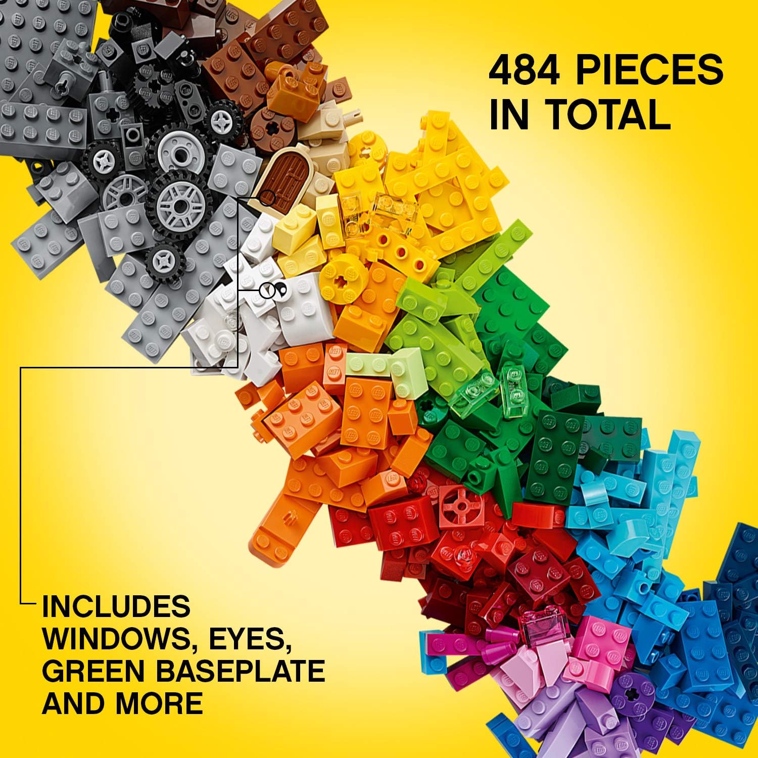 LEGO Classic Medium Creative Brick Box 10696 Building Toys for Creative Play; Kids Creative Kit (484 Pieces): Toys & Games