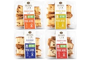 DIJAS Natural Foods, Crunchy Fat Free Biscotti Cookie, Variety Pack, All Natural Preservative Free Ingredients, Delicious Low Calorie Snack (4 Pack, Fruit Variety)