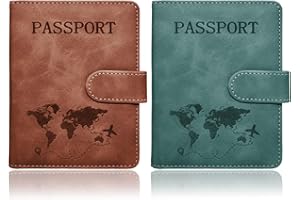 SOVIROSE Passport Holder for Travel Essentials, 2 Pack Rfid Passport Cover for Women Men