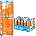 Red Bull Amber Edition Sugar Free Energy Drink, Strawberry Apricot, with 80mg Caffeine plus Taurine & B Vitamins, 8.4 Fl Oz, Pack of 24 Cans