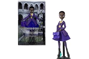 Monster High x Wednesday Doll and Accessories, Bianca Barclay Collectible in Nevermore Academy Uniform with Siren Amulet, Bac
