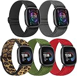 Tiptops 5 Pack Nylon Loop Watch Bands for Versa 4/Versa 3/Sense 2