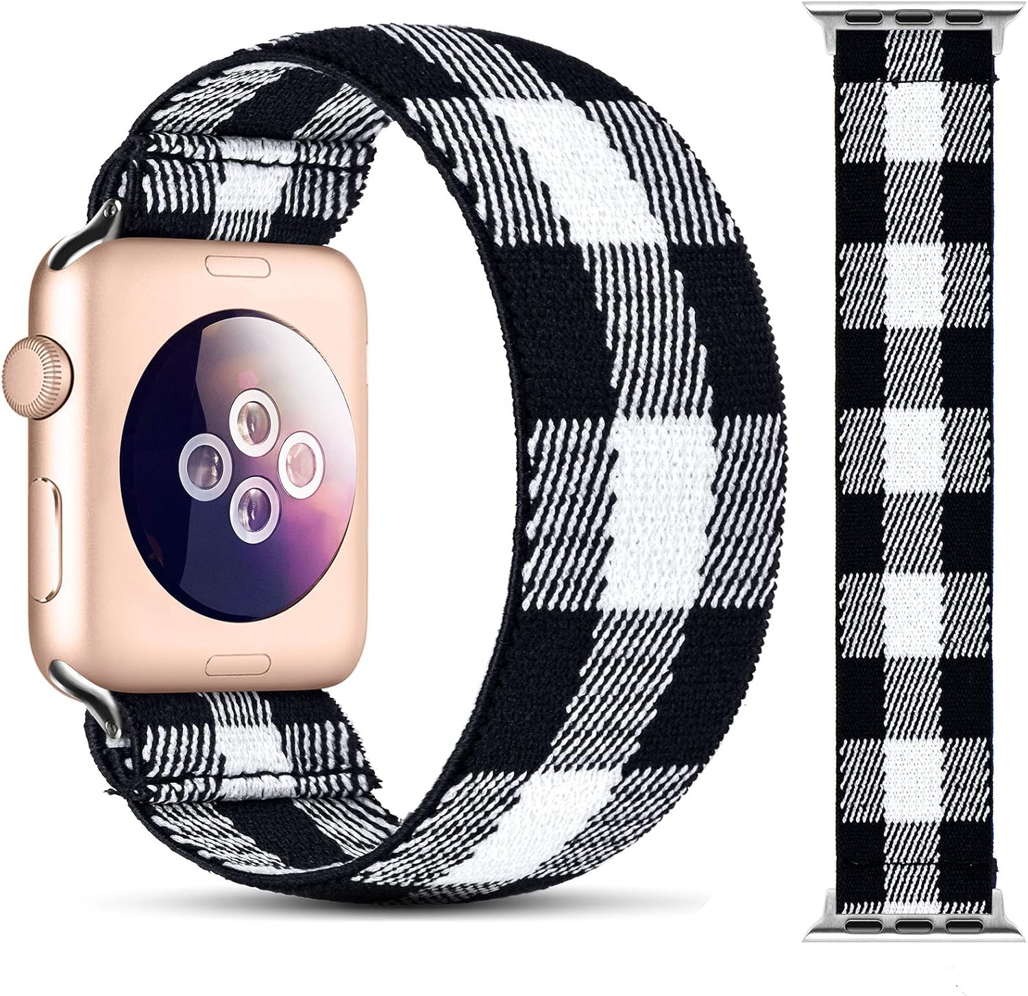 OHOTLOVE Elastic Watch Band Compatible with Apple Watch Elastics Band 38mm 42mm 40mm 44mm for Women Men, Pattern Soft Stretch Bracelet Replacement Wristbands for Women with iwatch Series 6/5/4/3/2/1