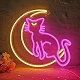 Vveikea Japanese Anime Cat Neon Signs Dimmable