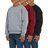 PURE CHAMP 3 Pack Boys Sweatshirts Long Sleeve Boy Crewneck Relaxed Soft Essentials Teen Pullover Sweaters For Youth Kids