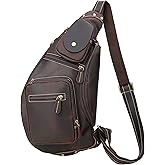 Polare Full Grain Leather Cross Body Sling Bag Chest Bag Backpack Outdoor Camping Tactical Daypack