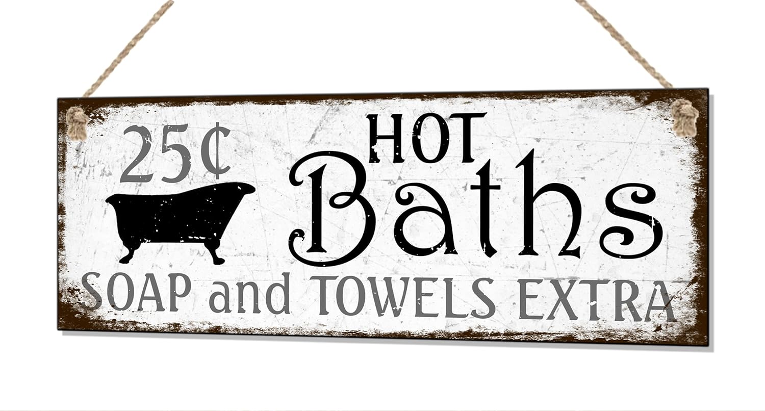 Top Brand Retro Bathroom Hot Baths Small Metal Shabby Sign Retro Plaque Vintage Welcome To Buy Petrolepage Com