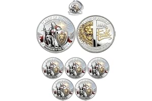 Man of Faith – Warrior of The King Challenge Coin, Lion of Judah Christian Jesus Commemorative Coin, Dual-Sided Knights Praye