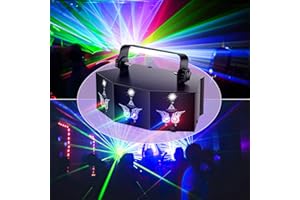 U`King Party Lights DJ Disco Light,9 Lens Stage Lighting Support DMX512 and Sound Activated with Remote Control Laser Lights for Parties Birthday Wedding Karaoke Bar KTV Club Stage Live Show