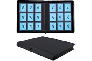 MORABTO Toploader Binder, Holds 324 Top Loaders,9 Pocket Top Loader Binders for 3" x 4" Rigid Cards,Toploader Card Binder for Hard Plastic Top Loaders -Black