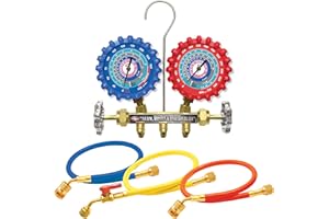 Uniweld Products, Inc. A2LM5EZ A2L 2-V Brass Manifold with 3-1/8" NPF® Gauges