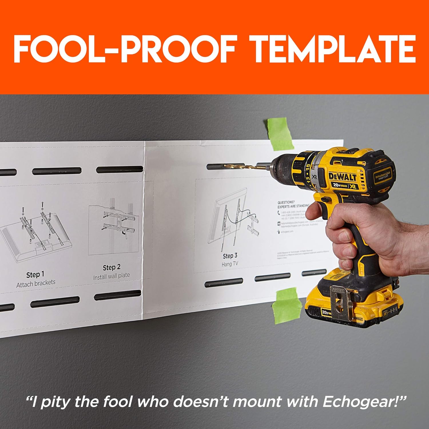 ECHOGEAR Tilting TV Wall Mount with Low Profile Design for 40" - 82" TVs - Eliminate Glare with 10º of Smooth Tilt - Slides to Center Between Studs & Can Be Leveled After Install - 2019 Upgrade: Home Audio & Theater