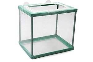 Still Awake, Aquarium Fish Breeder Box, Isolation Hatching Juvenile Spawning Incubator, Water Net Hatcher, Nylon Mesh Fry Hatchery Box Separation Net（Green S）
