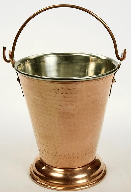Amazon Com Hammered Copper Ice Bucket W Stainless Steel Vessel