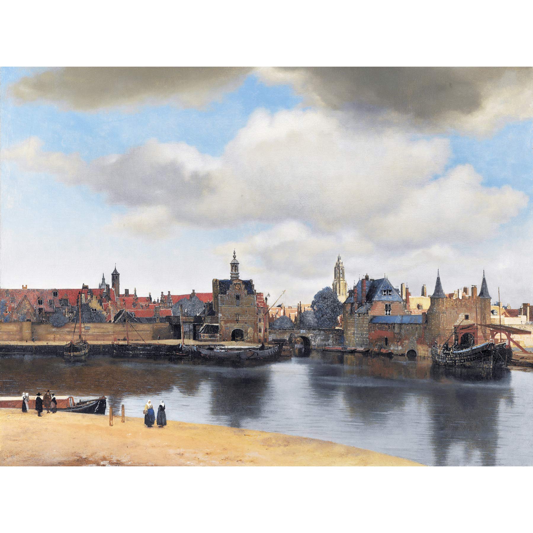 Artery8 Vermeer View Of Delft Cityscape Painting Premium Wall Art Canvas Print 18X24 Inch