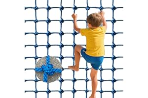 ANDEREW Upgraded Kids' Polyester Climbing Net, 8 Sizes, Heavy-Duty & Exquisite, Ideal for Indoor/Outdoor Playscapes - Treehouse, Gym, Balcony - Enhanced Safety (Navy Blue, 4ft x 8ft)