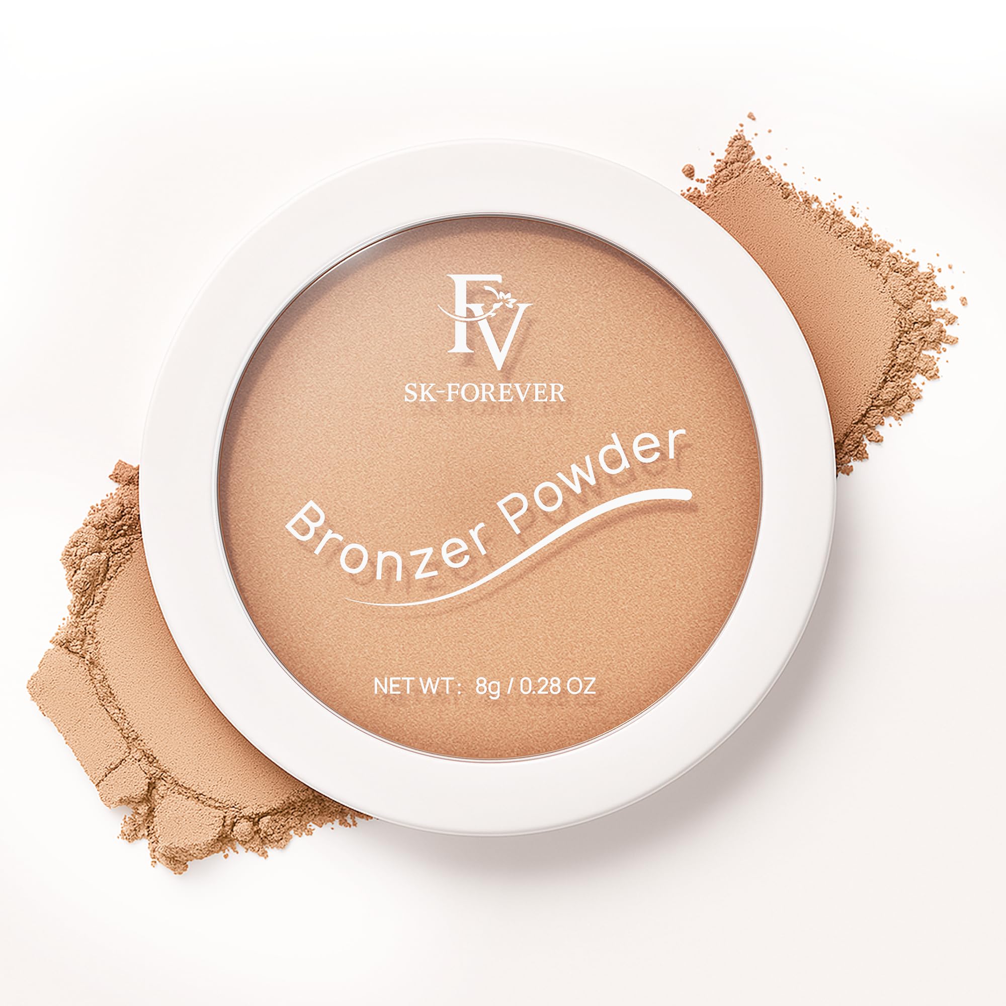 FV Bronzer Powder, Long Lasting Waterproof Silky Bronzing Powder, Sunkissed Glow Makeup Finish, Talc-Free Bronzers for Women (light bronzer, 8g)
