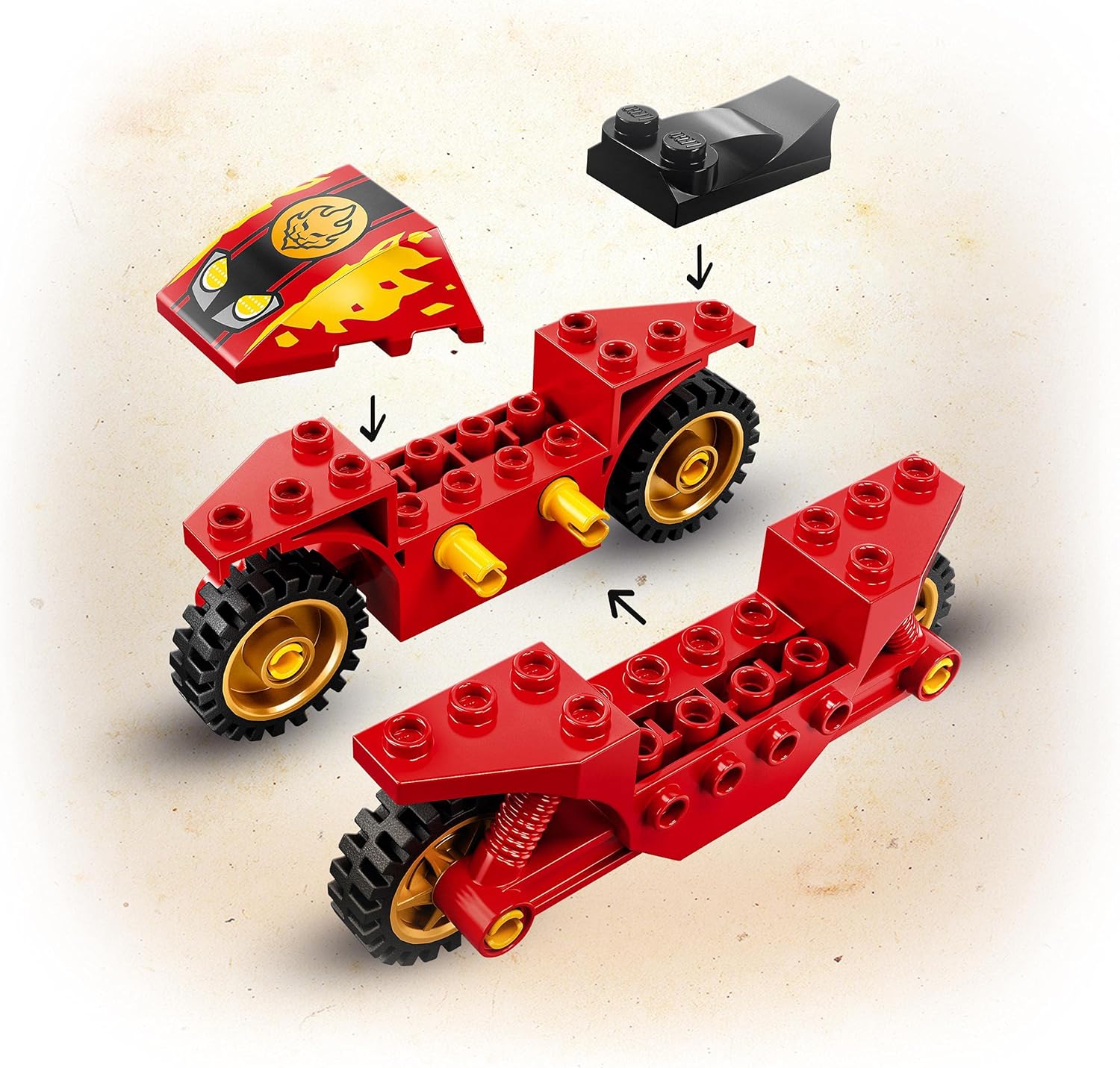 LEGO 71734 NINJAGO Legacy Kai’s Blade Cycle Motorbike Toy, Set including Ninja Kai Minifigure, Sword and Catapult - Image 5