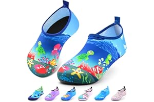 Sunnywoo Water Shoes for Kids Girls Boys，Toddler Kids Swim Water Shoes Quick Dry Non-Slip Water Skin Barefoot Sports Shoes Aqua Socks for Beach Outdoor Sports