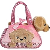 Aurora® Fashionable Fancy Pals™ Peek-A-Boo™ Lab Stuffed Animal - Plush with Stylish Purse for Dress Up Fun - Perfect for Kids 3+ Years, Costumes, and Birthdays - Brown 7 Inches