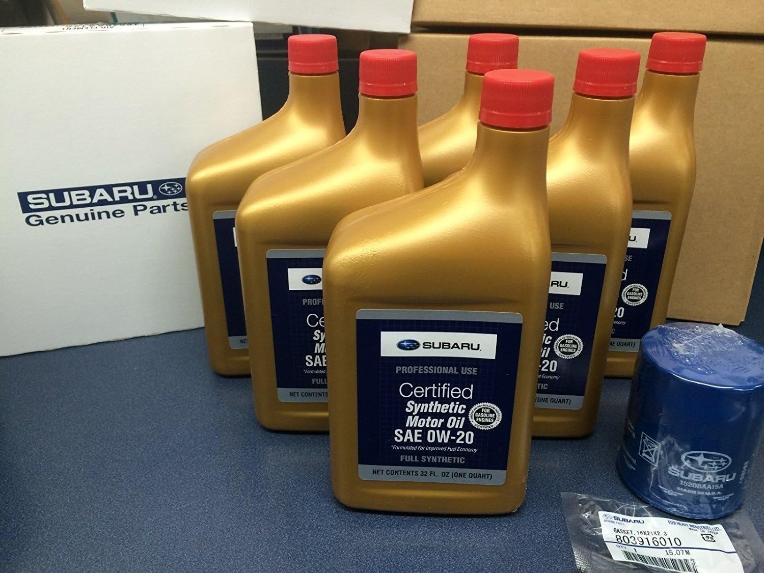 Genuine SUBARU Oil Change Kit Filter Gasket & 6 Qts