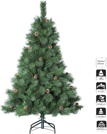 Albero Di Natale Amazon.Albero Di Natale Artificiale Rugiada Del Mattino H 210 Cm Verde Amazon It Casa E Cucina