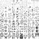 atydkug 77 Sheets Temporary Tattoos Men Women Large Snake Eagle Wolf Flowers view 2