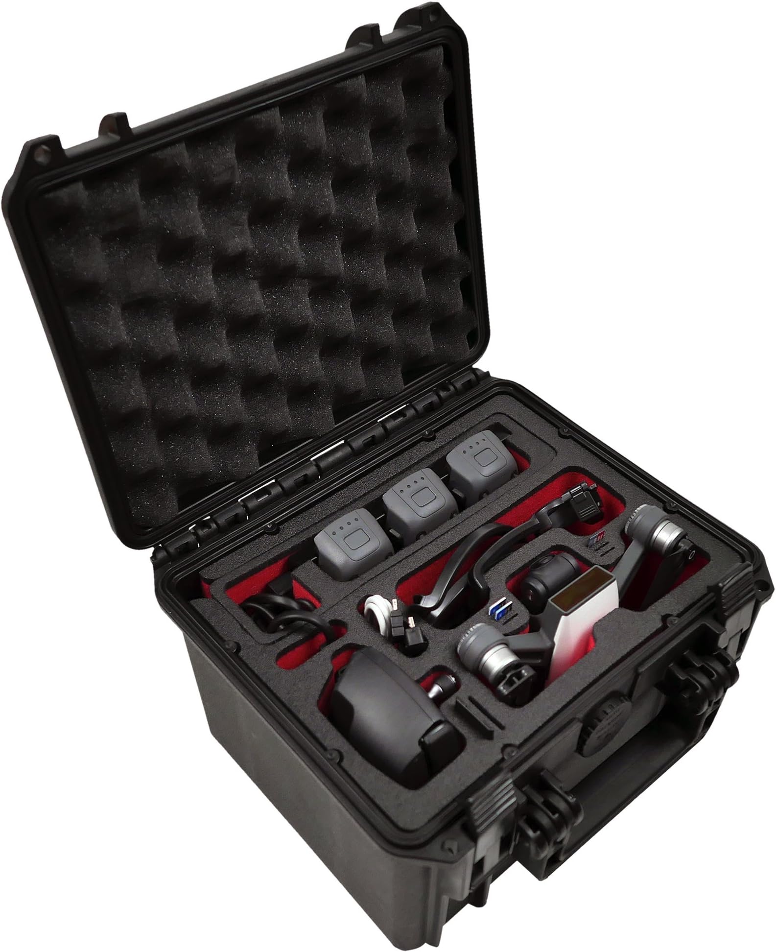Professional Carrying Case for DJI Spark"Fly More Plus", Battery Charging Inside The Case. Space for The Fly More Combo Or Up to 6 Batteries, Waterproof Outdoor Case IP67, Made in Germany