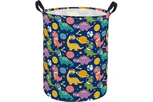 Sanjiaofen Dinosaur Hamper,Dinosaur Laundry Basket,Kids Hamper Collapsible Space Storage Baskets for Kids Room Decor,Office,Toy Organizer,Home Decor(Space Dinosaur)